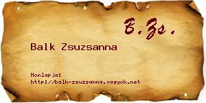 Balk Zsuzsanna névjegykártya